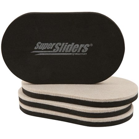 Super Sliders 3-1/2 X 6  Oval Felt Furniture Sliders Beige  4 Pack