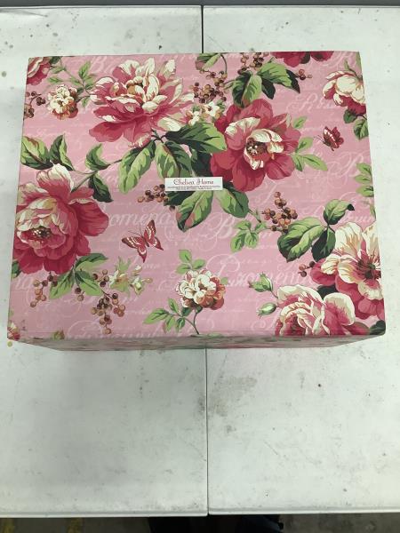 Chelsea Home Decorative Storage Box - Floral Pattern, Pink Retail $14.99