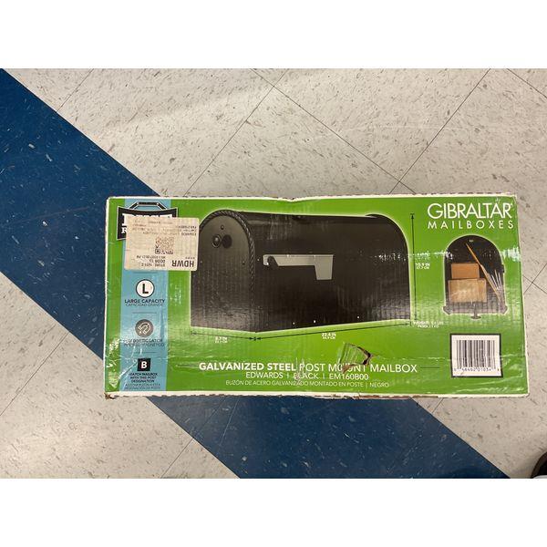 Gibraltar Mailboxes Edwards T, Post Mount Mailbox, Large Capacity, Black
