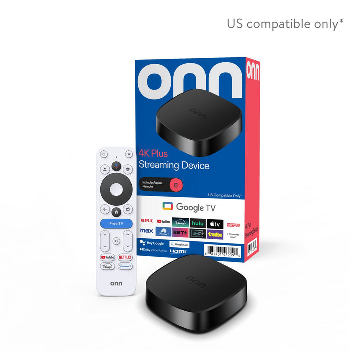 Onn 4K Plus Streaming Stick W/ Google TV, 16GB, Voice Remote, Dolby Vision