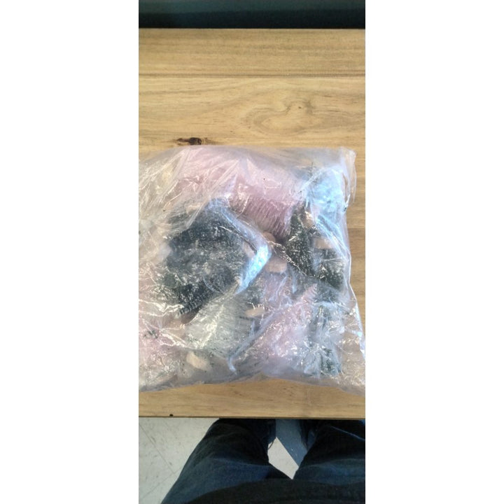 30Pcs Mini Christmas Tree Decor, Artificial Christmas Tree 5 Sizes,Mini Sisal Snow Frost Trees with Wooden Base for Christmas Decor Christmas Party Home Table Craft Decorations (Green/Ivory)