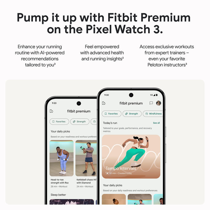 Google Pixel Watch 3 (41mm) 2024 Model - Android Smartwatch, Heart Rate Tracking, Fitbit Advanced Running, Fitness Insights, 24-Hour Battery - Champagne Gold Aluminum Case - Hazel Band - Wi-Fi
