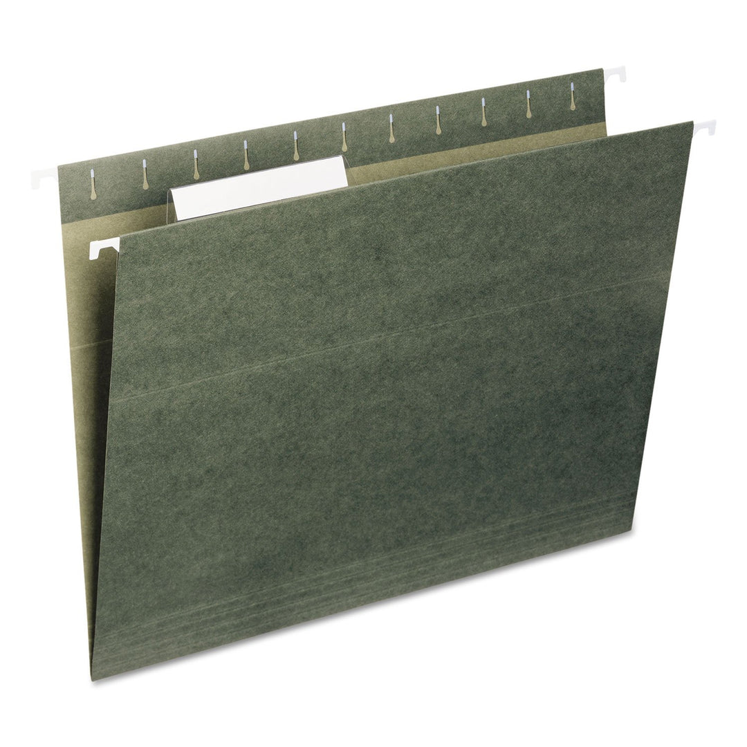 Smead Hanging File Folder with Tab, 1/3-Cut Adjustable Tab, Letter Size, Standard Green, 25 per Box (64035)