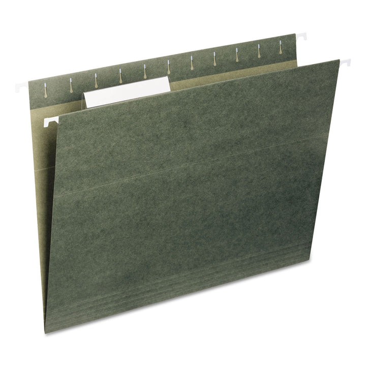 Smead Hanging File Folder with Tab, 1/3-Cut Adjustable Tab, Letter Size, Standard Green, 25 per Box (64035)