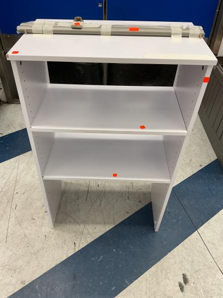 CLEARANCE- White Bookcase - 3 Shelf, Freestanding Retail $30