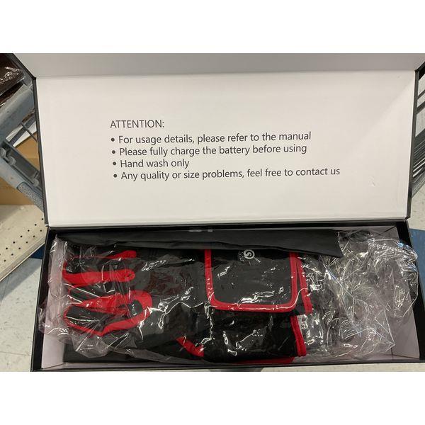 Heated Gloves - Electric Rechargeable Battery Powered, Hand Warmer, Red Trim