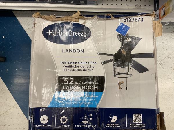 Harbor Breeze LANDON pull chain ceiling fan 52 inch Retail $159.98