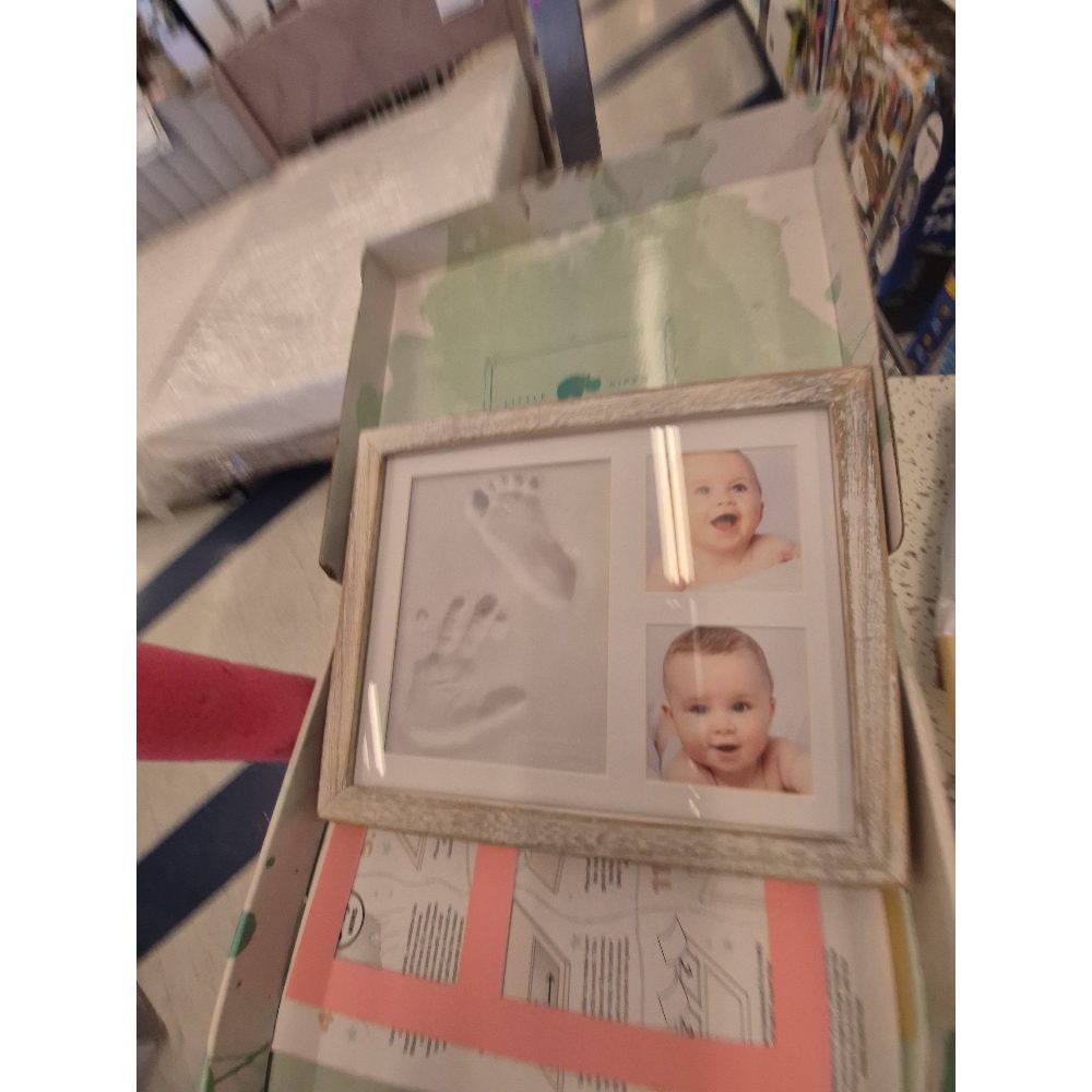 Little Pear Handprint Kit, Keepsake Frame, Clay Cutout, Photo Openings