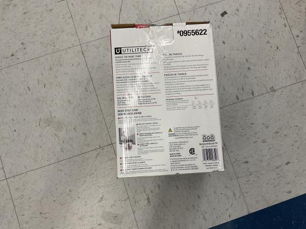 Utilitech Submersible Sump Pump - Cast Aluminum, 40 GPM, 1/3 HP, Tethered Switch Retail $90.00