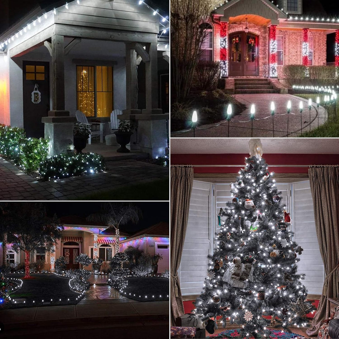 Minetom 50 Pack C9 Led Replacement Christmas Light Bulb, C9 Shatterproof Led Bulb for Christmas String Light, E17 Intermediate Base, Commercial Grade Dimmable Bulbs, 2 Diode (Led's), Cool White