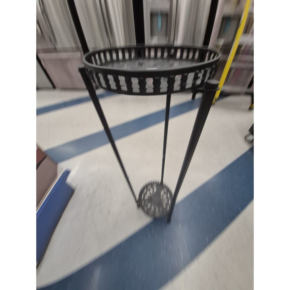 Plant Stand, Metal Construction, Decorative Design, Black