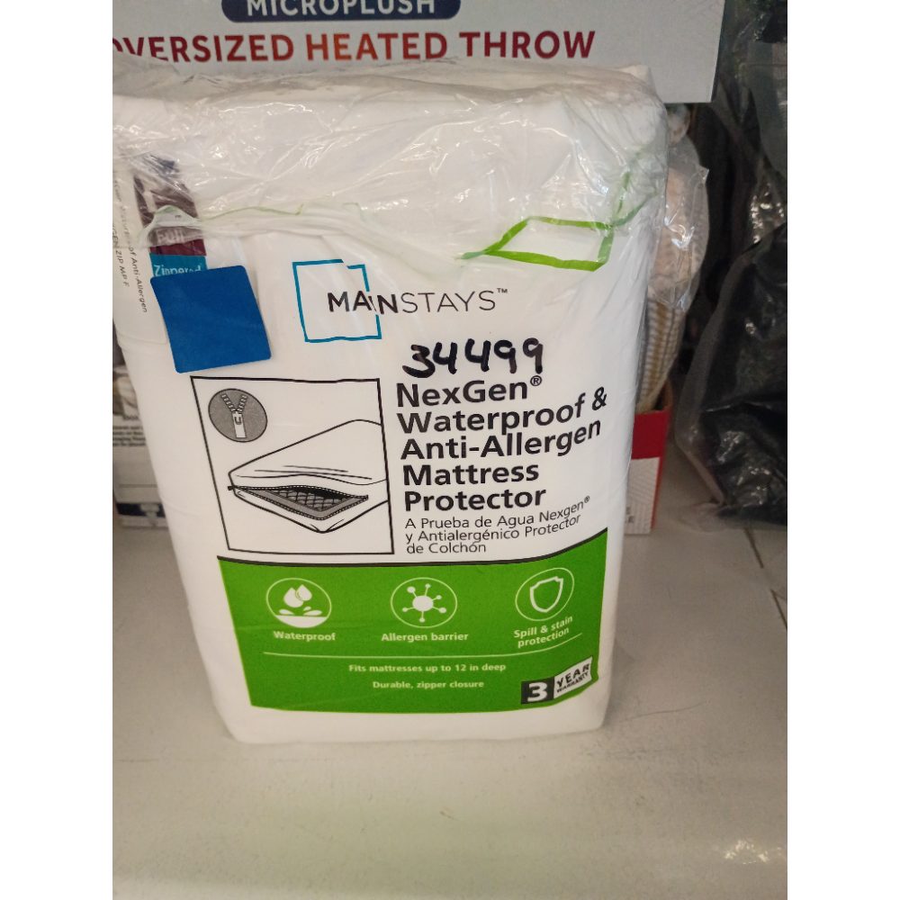 Mainstays NexGen Waterproof Anti-Allergen Zippered Mattress Protector  Full