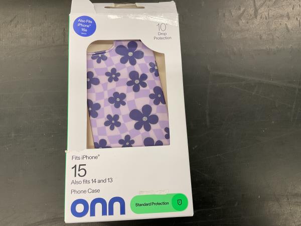 Onn Phone Case - iPhone 15, Also Fits 14 and 13, 10' Drop Protection, Flower Pattern Retail $15.00