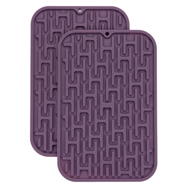 fontal Trivets for Hot Dishes,Good Grips Silicone Pot Holders,Silicone Hot Pads for Kitchen,Silicone Trivets Mat for Hot Pot and Pans,Spoon Holder,Drying Mat,Rectangular,Purple,2PCS
