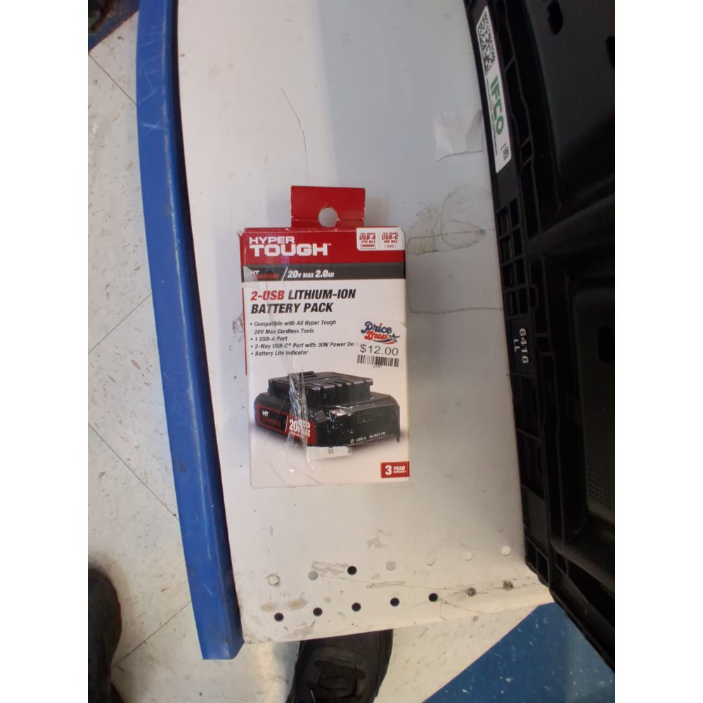 Hyper Tough 20V Max 2.0Ah Lithium-Ion Battery Pack with USB-a and USB-C Ports
