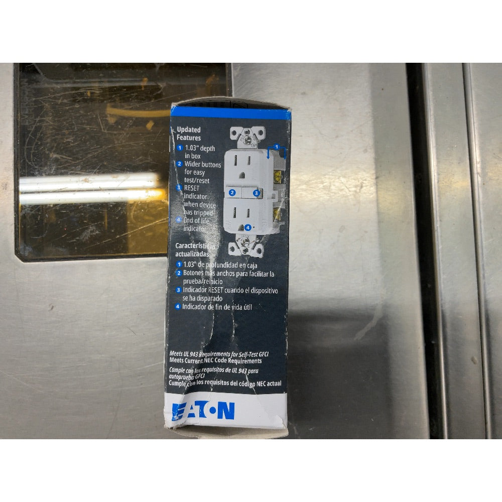 Eaton TWRGF15W Slim Tamper & Weather Resistant GFCI Receptacle - 15A, 125V, Outdoor Use