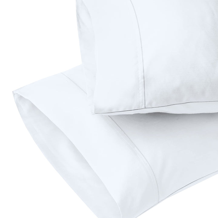 Standard Pillowcase Set, 400TC 100% Cotton Pillowcases, Hotel Quality Snow White Pillowcase Set, Skin Friendly Percale Pillowcase Set