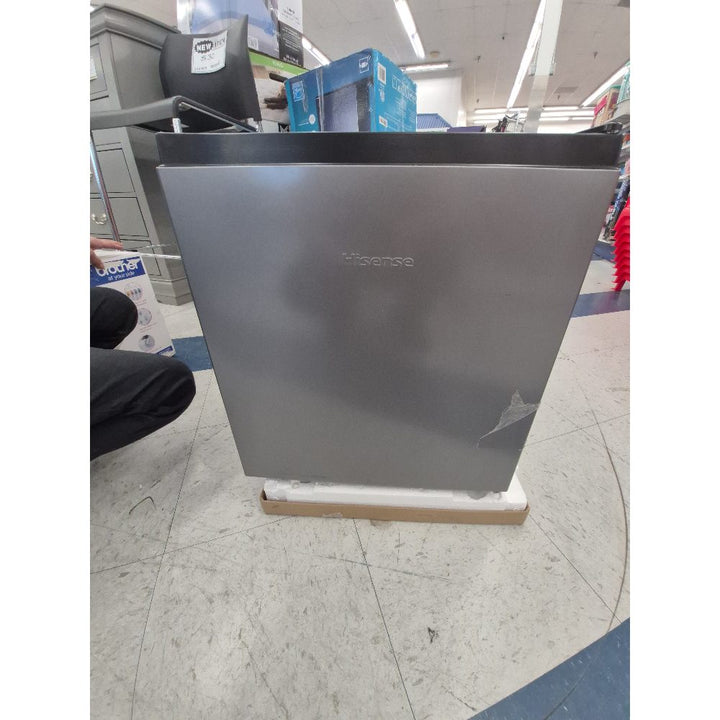 Hisense Compact Refrigerator - Space-Saving Design, Adjustable Thermostat, Silver