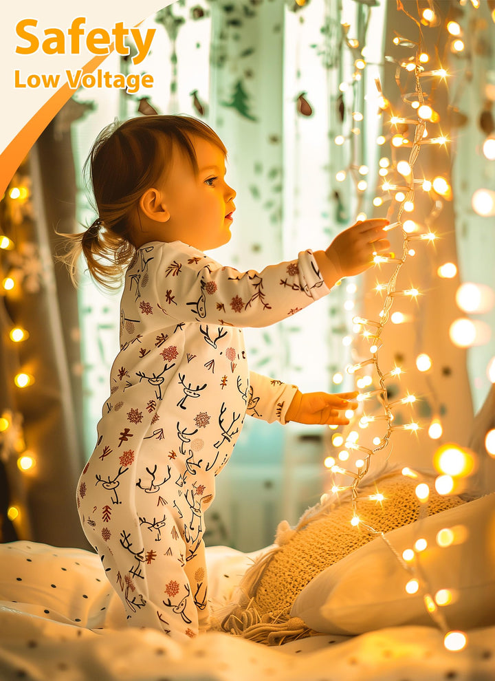 Christmas Tree Lights Outdoor - 98Feet 300 Led Twinkle Fairy Lights String with 8 Light Modes for Christmas Trees Garland Wreath Wedding Indoor Outdoor Holiday Decorations - Warm White