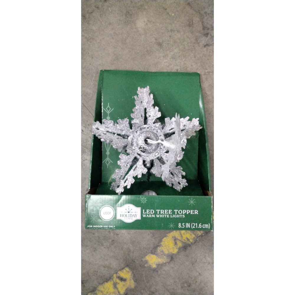 Holiday LED Tree Topper, Warm White Lights, 8.5" Retail $15.00