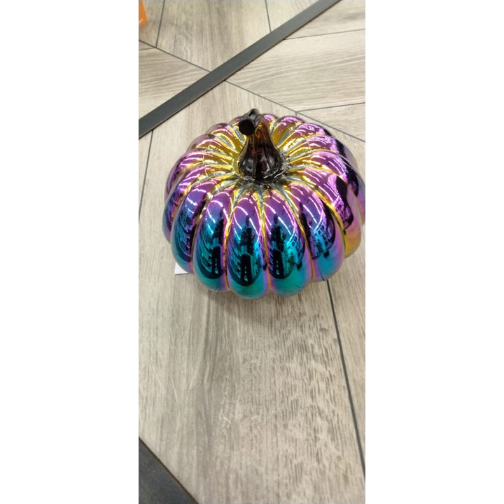 NEW Pair of 2024 Target Bullseye Playground Halloween Iridescent Glass Pumpkins