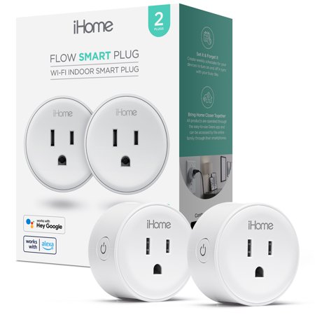 IHome Smart Plug Works with Alexa and Google Home  App Control  and Timer - (2 Pack) White