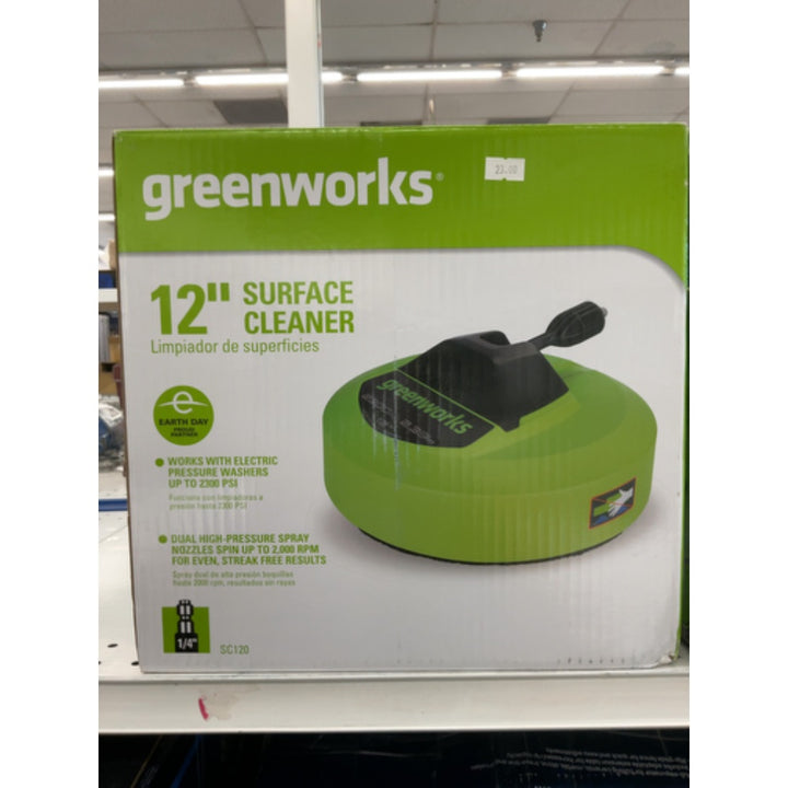 Greenworks - 12" Pressure Washer Surface Cleaner Attachment - Green