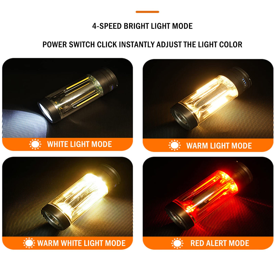Multifunctional Camping Lamp, with Flashlight, Night Light, 360Â° Tent Lamp, High Lumens, 10 Hours Battery Life, for Hiking, Camping, Fishing, Cycling (Black 1 PCS)