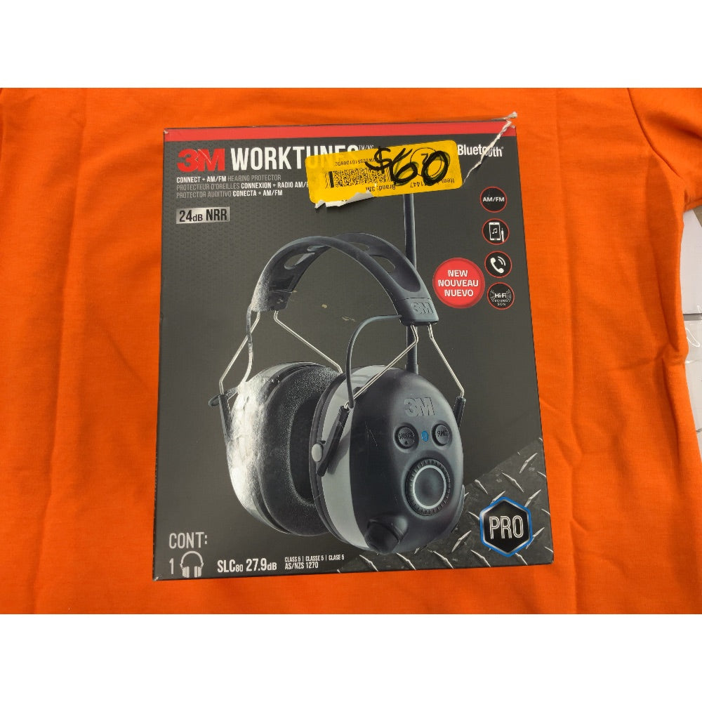 3M WorkTunes Connect + AM/FM Hearing Protector with Bluetooth Technology, Ear protection for Mowing, Snowblowing, Construction, Work Shops