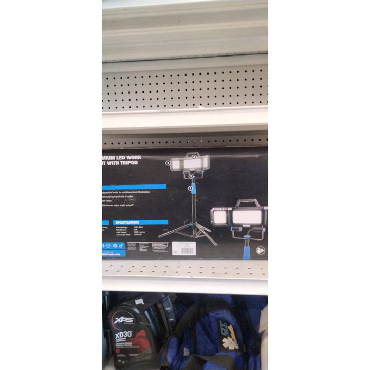 HART Multi-Directional LED 3-Head 7000 Lumen Work Light with Tripod  Adjustable  7000 Lumens