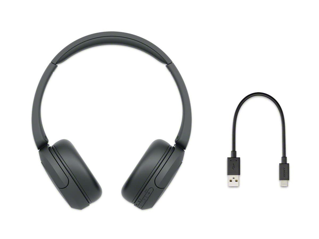 Sony WH-CH520 Wireless Headphones Bluetooth On-Ear Headset with Microphone and up to 50 Hours Battery Life with Quick Charging, Black