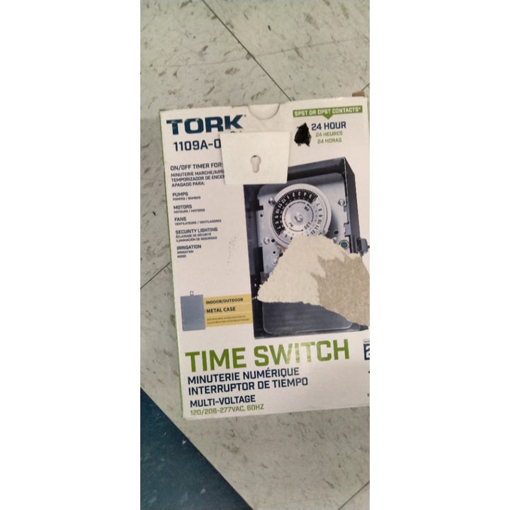 NSi Industries TORK 1109A-O Indoor/Outdoor 40-Amp Multi-Volt Mechanical Lighting and Appliance Timer - 24-Hour Programming- 120/208-277-Volt , Grey