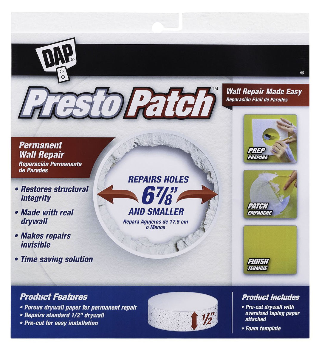 Dap 09157 Presto Patch Drywall Plug, 1/2-Inch, 6-7/8-Inch