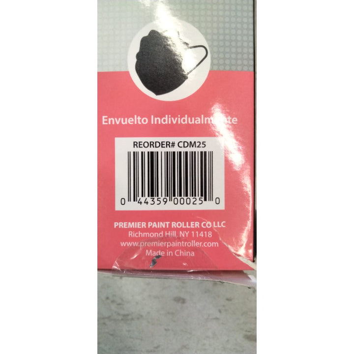 Premier Paint Roller Dust Face Mask 4-Layer Carbon Filter (Black) (25 Pack)