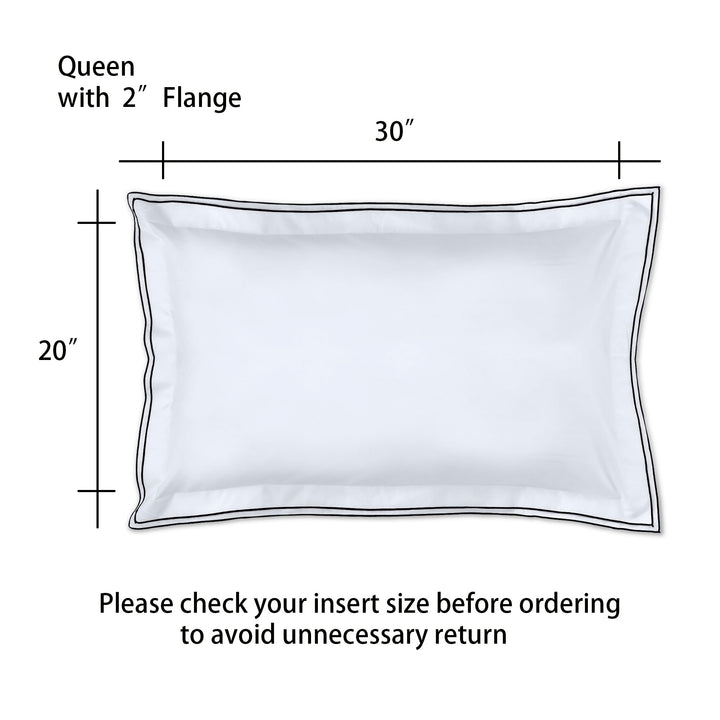 Ranznaz Cotton King Size Pillow Shams Set of 2, 100% Cotton Embroidery Trims Pillowcases with Envelope Closure, Softer and Breathable Elegant Pillow Cover for Bedding, 20 x 36 Dark Grey