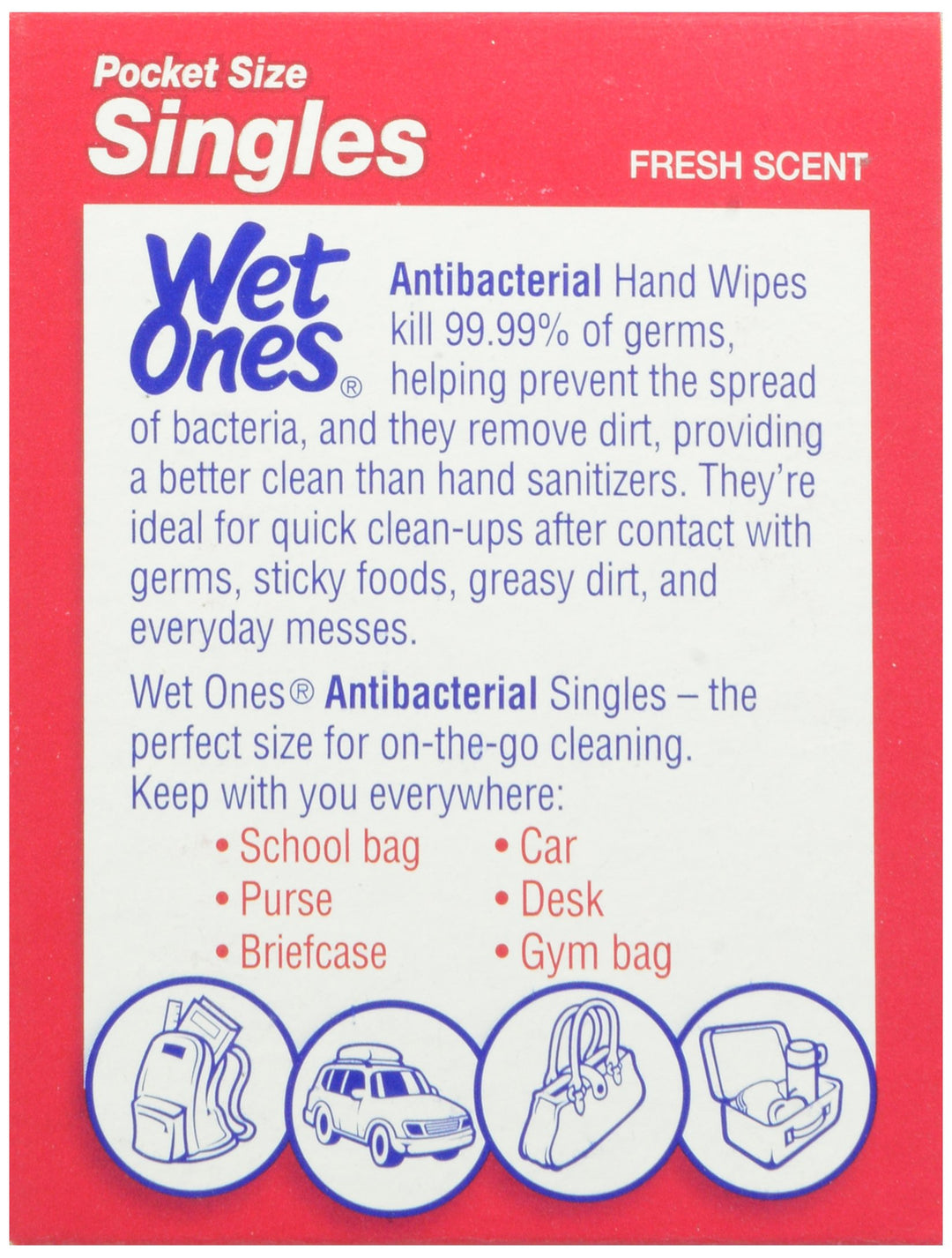 Wet Ones Antibacterial Hand and Face Wipes Singles, 24 Count Retail $5.00