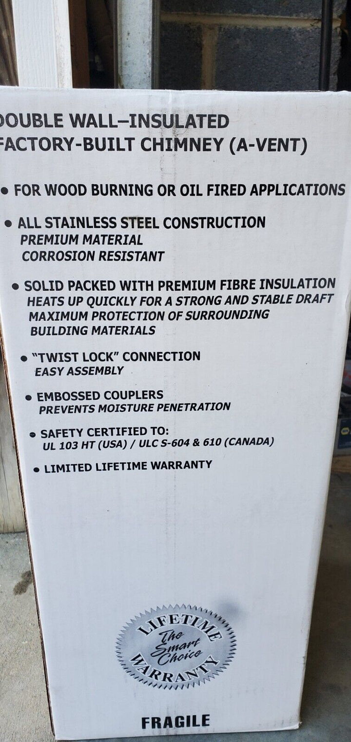 SuperVent 24-in L X 8-in Dia Stainless Steel Insulated Double Wall Chimney Pipe