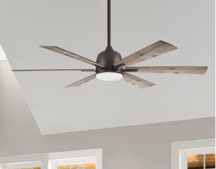 New Harbor Breeze Bradbury 60" 6 Blade Bronze Ceiling Fan with Light and Remote