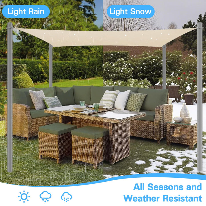 Shade Sail Poles, 12Ft Sun Shade Sail Poles with Spiral Drill Bit, Heavy Duty Shade Sail Post with D-Clamp for Garden Yard Backyard, 2 Pack