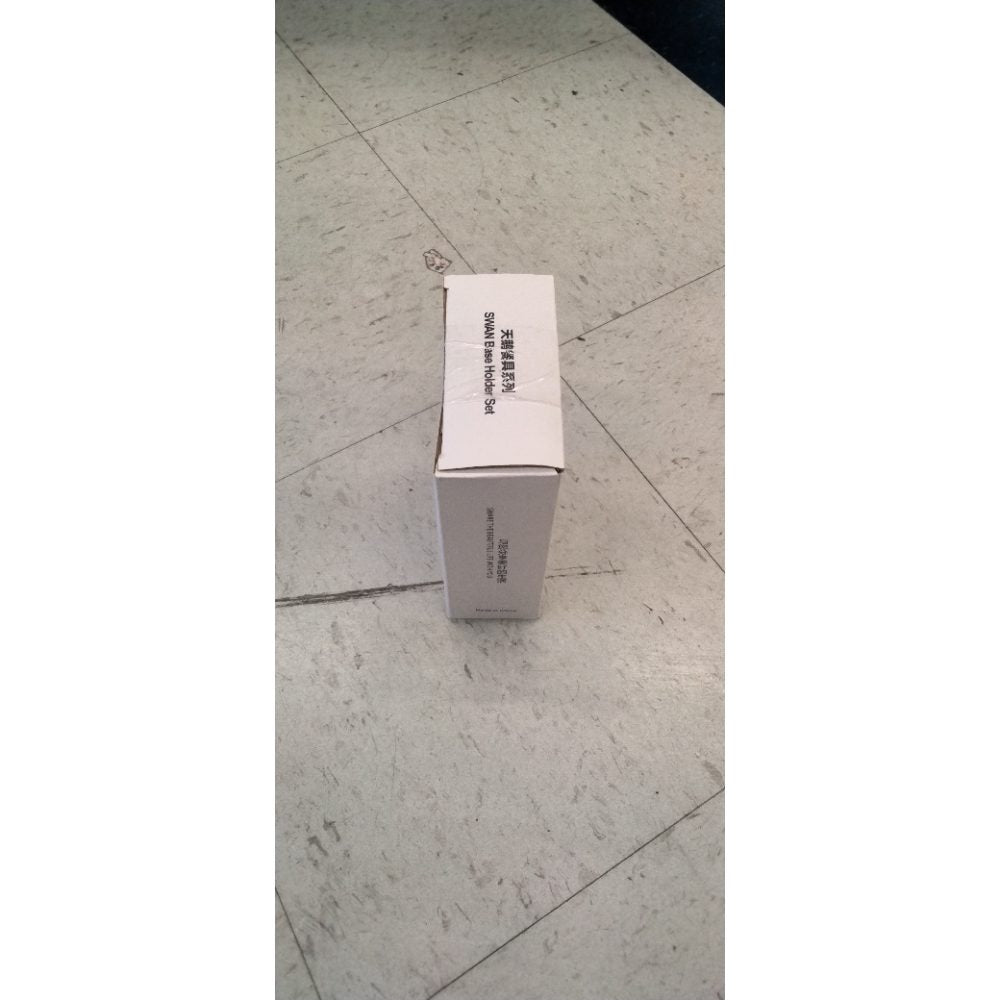 AnSaw Black Swan Base Holder with 5-Pieces 4.7-inch Small Coffee Spoons and 5-Pieces Dessert Fork, Leaf Handle Set (White & Gold)