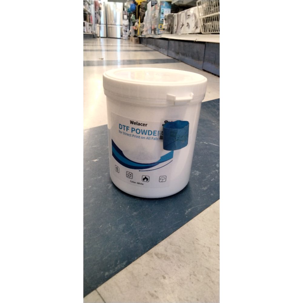 Welacer DTF Powder for Sublimation on Cotton 19.4oz / 1.21lbs, White DTF Pretreat Hot Melt Adhesive Powder for All Transfer Printer Direct Print on Dark or Black Fabric