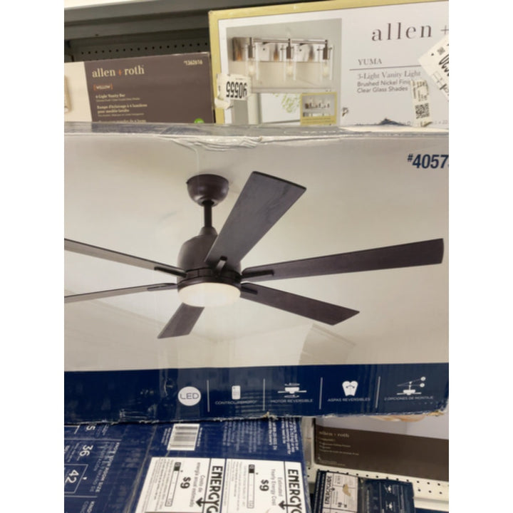 New Harbor Breeze Bradbury 60" 6 Blade Bronze Ceiling Fan with Light and Remote