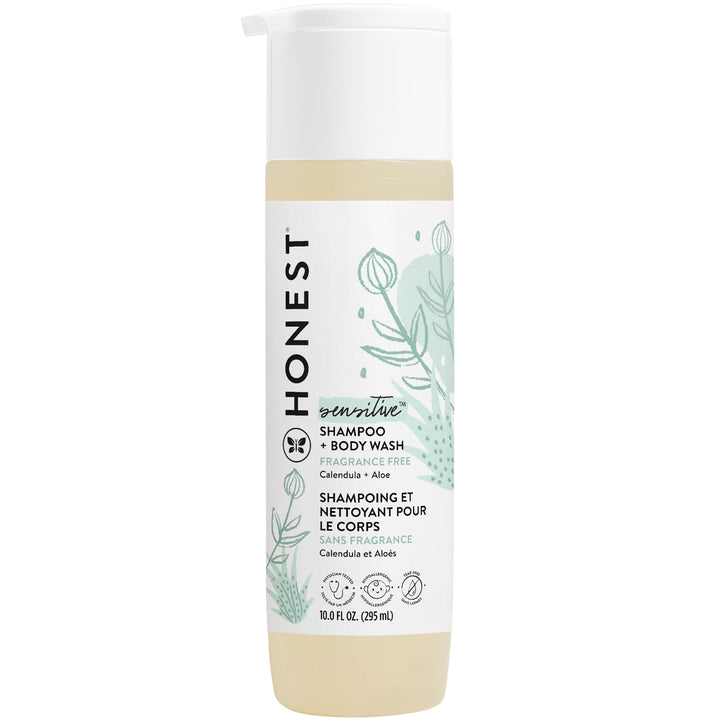 The Honest Company 2-in-1 Cleansing Shampoo and Body Wash for Sensitive Skin, Tear-Free, Hypoallergenic with Naturally Derived Ingredients, Fragrance-Free, 10 fl oz retail $9