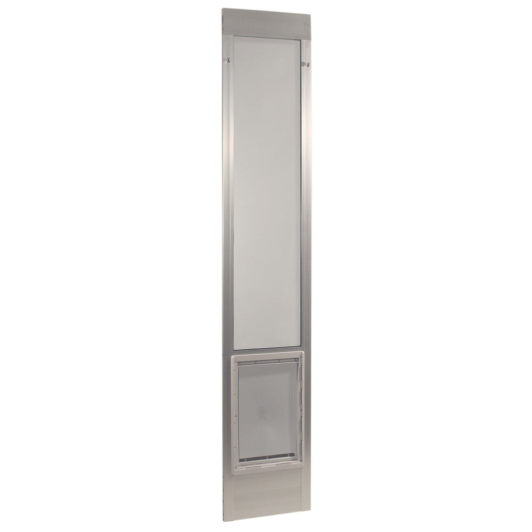Ideal Pet Products Aluminum Pet Patio Door, Adjustable Height 77-5/8" to 80-3/8", 15" x 20" Flap Size, Mill/Silver