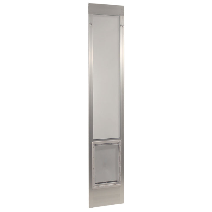 Ideal Pet Products Aluminum Pet Patio Door, Adjustable Height 77-5/8" to 80-3/8", 15" x 20" Flap Size, Mill/Silver