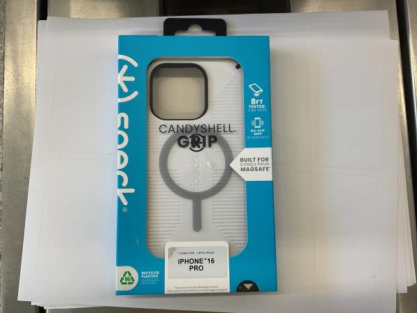 Speck CandyShell Grip Case - iPhone 16 Pro Slim MagSafe - White/Black Retail $39.95