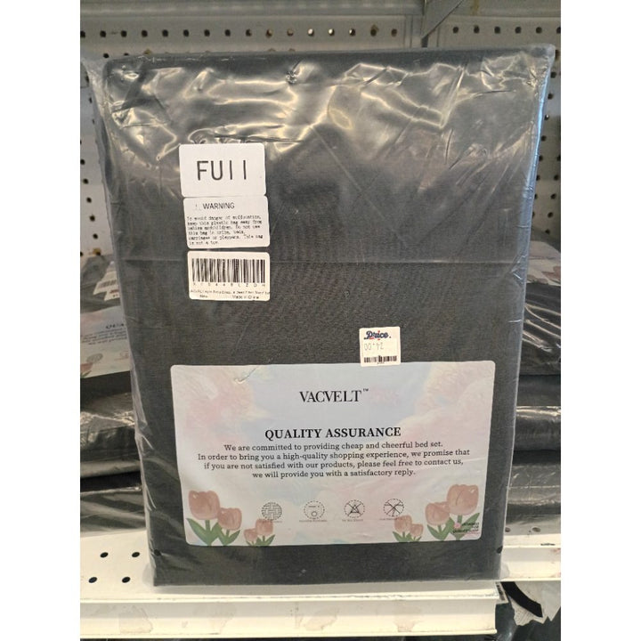 VACVELT 4pcs Extra Deep Pocket Full Sheets, Rayon Derived from Bamboo Sheets, Black Sheet Set 18-24 Inch Deep Pocket Bed Set, Cooling & Silky Bedding Set Soft & Ultra Deep Fitted Sheet Set