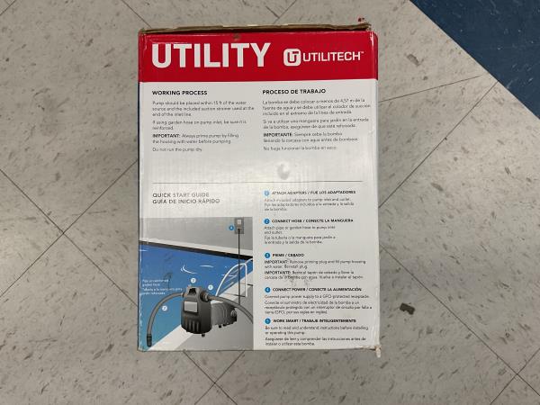 Utilitech Utility Pump - 1/2 HP, Transfer Pump, Cast Iron Retail $75.00