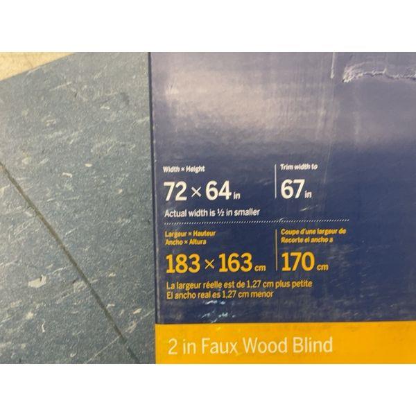 LEVOLOR 2 in Faux Wood Blind, 72x64 Retail $75.00