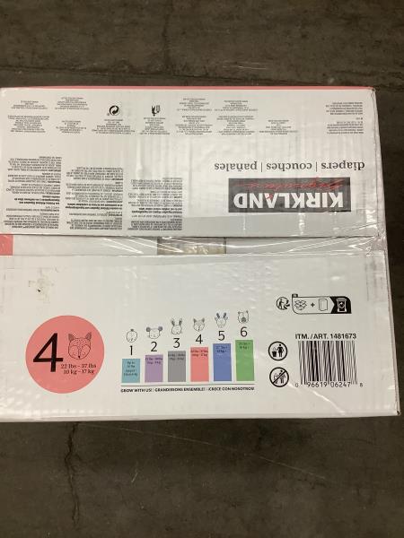 Kirkland Signature Diapers, Size 4 (22-37 Pounds), 198 Count Retail $69.99